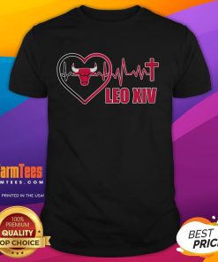 Good Chicago Bulls Pope Leo XIV Heartbeat T-Shirt featuring a stylish design for fans of basketball and unique apparel.