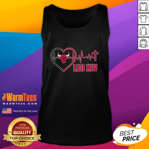 Good Chicago Bulls Pope Leo XIV Heartbeat Tank Top featuring bold graphics and vibrant colors, perfect for fans.
