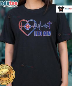 Good Chicago Cubs LEO XIV Heartbeat Ladies Tee featuring vibrant team colors and stylish design for passionate fans.