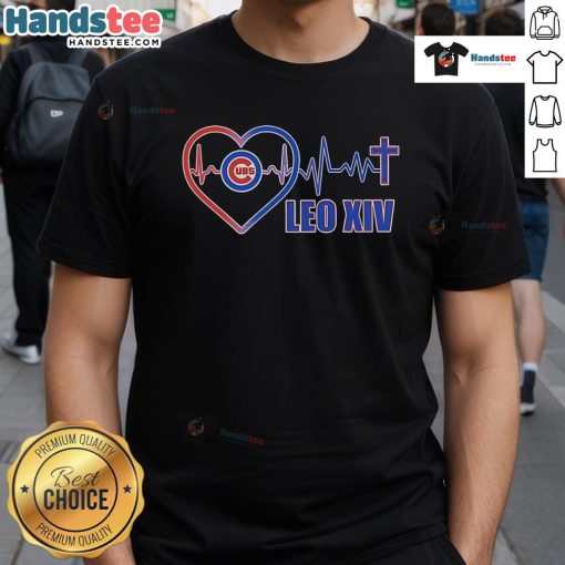 Good Chicago Cubs Leo XIV Heartbeat T-Shirt featuring a stylish design for loyal Cubs fans.