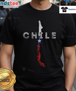 Distressed Chile souvenir t-shirt featuring a map of Chile and the Chilean flag, perfect for travelers and proud Chileans.
