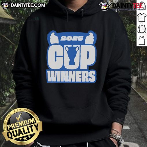 Limited edition 'Good Club Brugge KV 2025 Cup Winners' hoodie featuring unique design and team colors.
