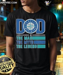 Good Dad Seattle Mariners T-Shirt featuring 'The Man The Myth The Legend' design, perfect for baseball fans and fathers.
