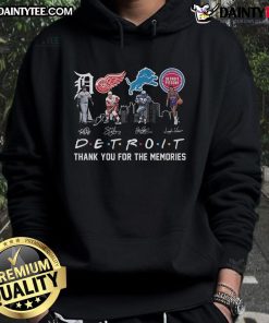 Good Detroit Team Sport Signature hoodie featuring 'Thank You For The Memories' design, perfect for fans and collectors.