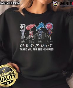 Good Detroit Team Sport sweatshirt featuring 'Thank You For The Memories' design, perfect for sports fans and nostalgia lovers.