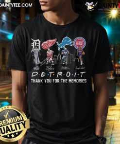 Alt Text: Good Detroit Team Sport Signature Thank You For The Memories T-Shirt featuring vibrant graphics and a comfortable fit.