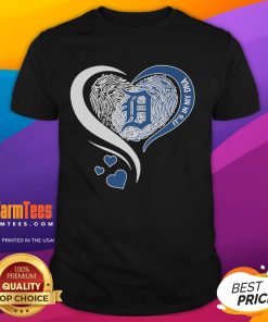Good Detroit Tigers It's In My DNA heart T-shirt featuring team colors and logo, perfect for passionate baseball fans.