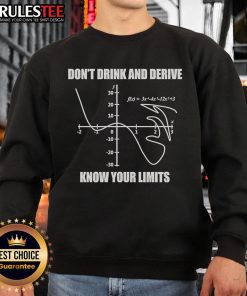 Alt Text: Good Don't Drink and Drive Know Your Limits sweatshirt design promoting responsible driving and safety awareness.