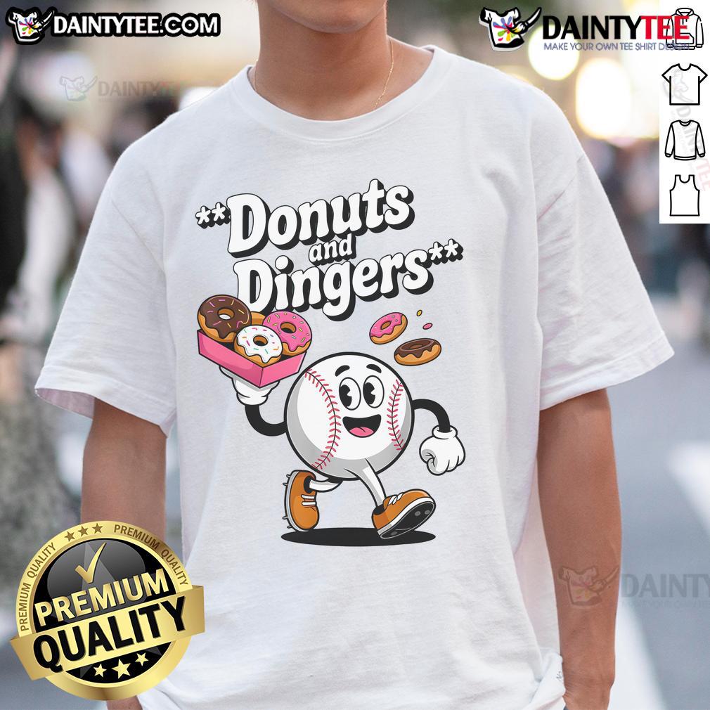 Good Donuts And Dingers Baseball Fan Humor Donut T Shirt Good Donuts And Dingers baseball fan humor T-shirt featuring a fun donut design for baseball lovers.
