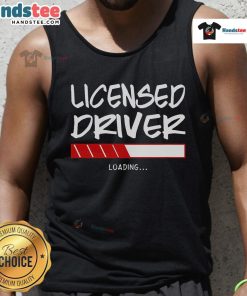 Good Driving tee featuring a driver's license graphic on a stylish tank top, perfect for driving enthusiasts.