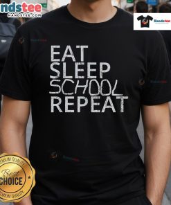 Alt Text: Vintage T-shirt featuring Good Eat Sleep School Repeat design, perfect for back to school style.