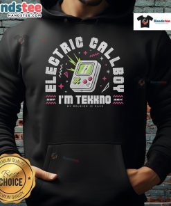 Good Electric Callboy Im Tekkno Arcade Hoodie in vibrant colors, showcasing a stylish design for electronic music fans.