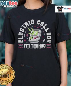 Good Electric Callboy Im Tekkno Arcade Ladies Tee featuring vibrant graphics and stylish design for music lovers.