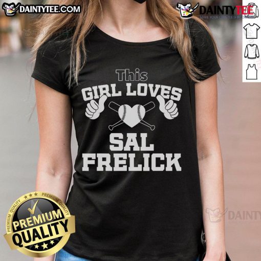 Good Ella Vancuyk wearing 'This Girl Loves Sal Frelick' ladies tee, showcasing a stylish sports fan look.