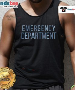 Good Emergency Department ER Tech wearing a stylish Emergency Tank Top in a hospital setting.