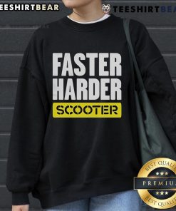 Alt Text: Good Faster Harder Scooter Sweatshirt in vibrant colors, perfect for scooter enthusiasts and casual wear.