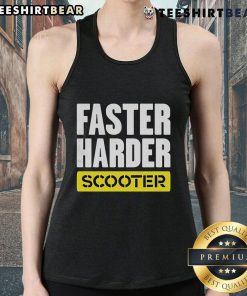 Good-Faster-Harder scooter tank top featuring a stylish design, perfect for scooter enthusiasts and summer fashion.