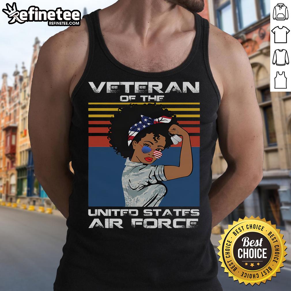 Good Female Veteran Of The United States Air Force Usaf Veteran Tank Top Good female veteran of the United States Air Force wearing a USAF veteran tank top, showcasing pride and service.