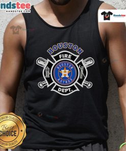 Good Fire Dept Houston Astros baseball tank top featuring vibrant team colors and logo for fans and summer wear.