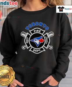 Good Fire Dept Toronto Blue Jays baseball sweatshirt featuring team logo and vibrant colors, perfect for fans.