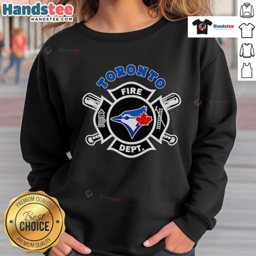 Good Fire Dept Toronto Blue Jays baseball sweatshirt featuring team logo and vibrant colors, perfect for fans.