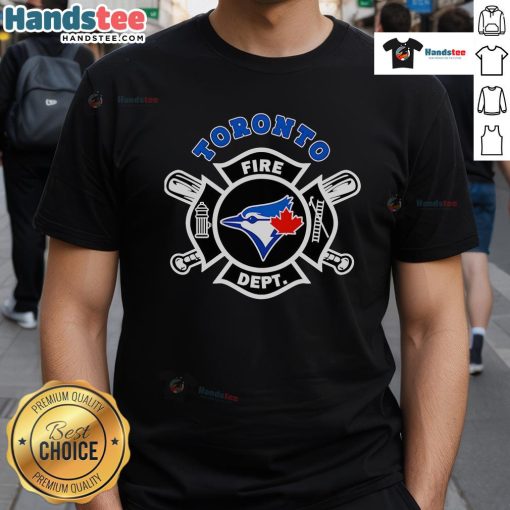 Good Fire Dept Toronto Blue Jays Baseball T-Shirt featuring team colors and logo, perfect for fans and casual wear.