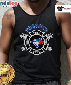 Stylish blue tank top featuring Toronto Blue Jays logo, perfect for baseball fans and summer wear.