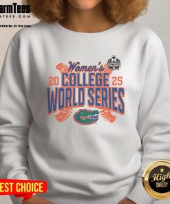 Good Florida Gators 2025 NCAA Softball Women's College World Series sweatshirt featuring team colors and logo.