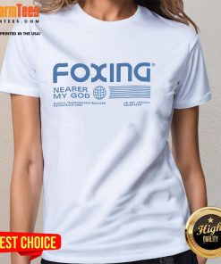 Good Foxing Nearer My God Global Telegraphing Services US Pat Est 1980 Ladies Tee featuring a vintage design.