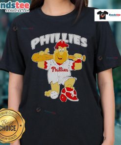 Good Fred Flintstone Philadelphia Phillies Ladies Tee featuring a vibrant design for female fans of the team.