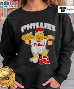 Good Fred Flintstone Philadelphia Phillies sweatshirt featuring vibrant colors and cartoon design, perfect for fans.