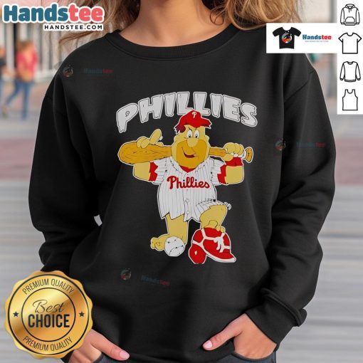 Good Fred Flintstone Philadelphia Phillies sweatshirt featuring vibrant colors and cartoon design, perfect for fans.