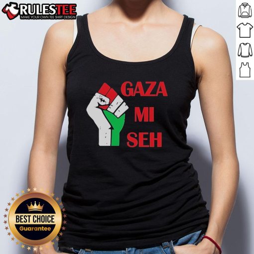 Good Gaza Mi Seh Palestine tank top featuring bold graphic design, perfect for showing support for Palestine.