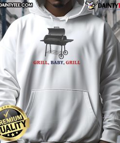 Person wearing a Good Grill Baby Grill hoodie, showcasing a fun and stylish design perfect for barbecue enthusiasts.