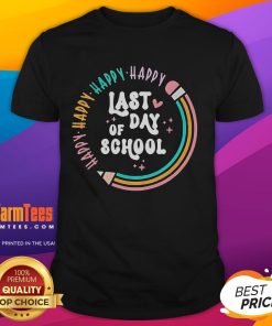 Good Happy Last Day Of School T-Shirt featuring colorful graphics and cheerful design for celebrating the school years end.