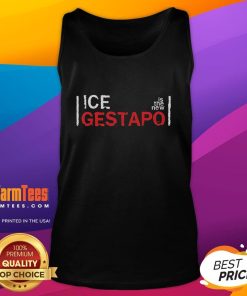 Stylish 'Good Ice Is The New Gestapo' tank top design, featuring bold typography and a modern aesthetic for trendy fashion.