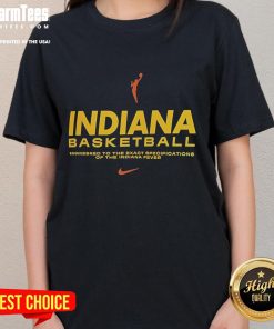 Alt Text: Indiana Fever basketball ladies tee designed for comfort and style, featuring the team's logo and colors.