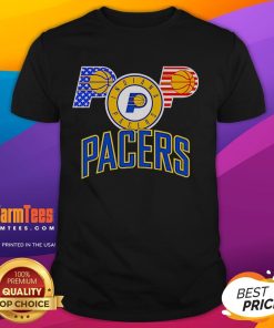 Good Indiana Pacers American Flag Logo T-Shirt featuring a bold design celebrating the team and patriotism.