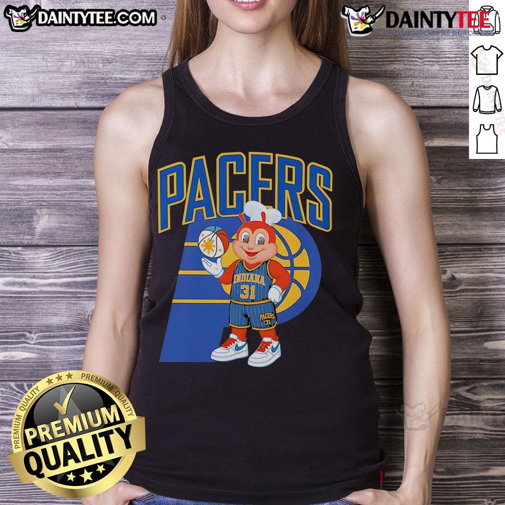 Good Jollibee Pacers Indy Tank Top Good Jollibee Pacers Indy tank top featuring vibrant colors and a fun design, perfect for fans of Jollibee and basketball.