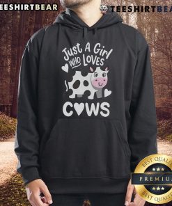 Good Just A Girl Who Loves Cows Hoodie featuring a stylish design perfect for cow lovers and casual wear.