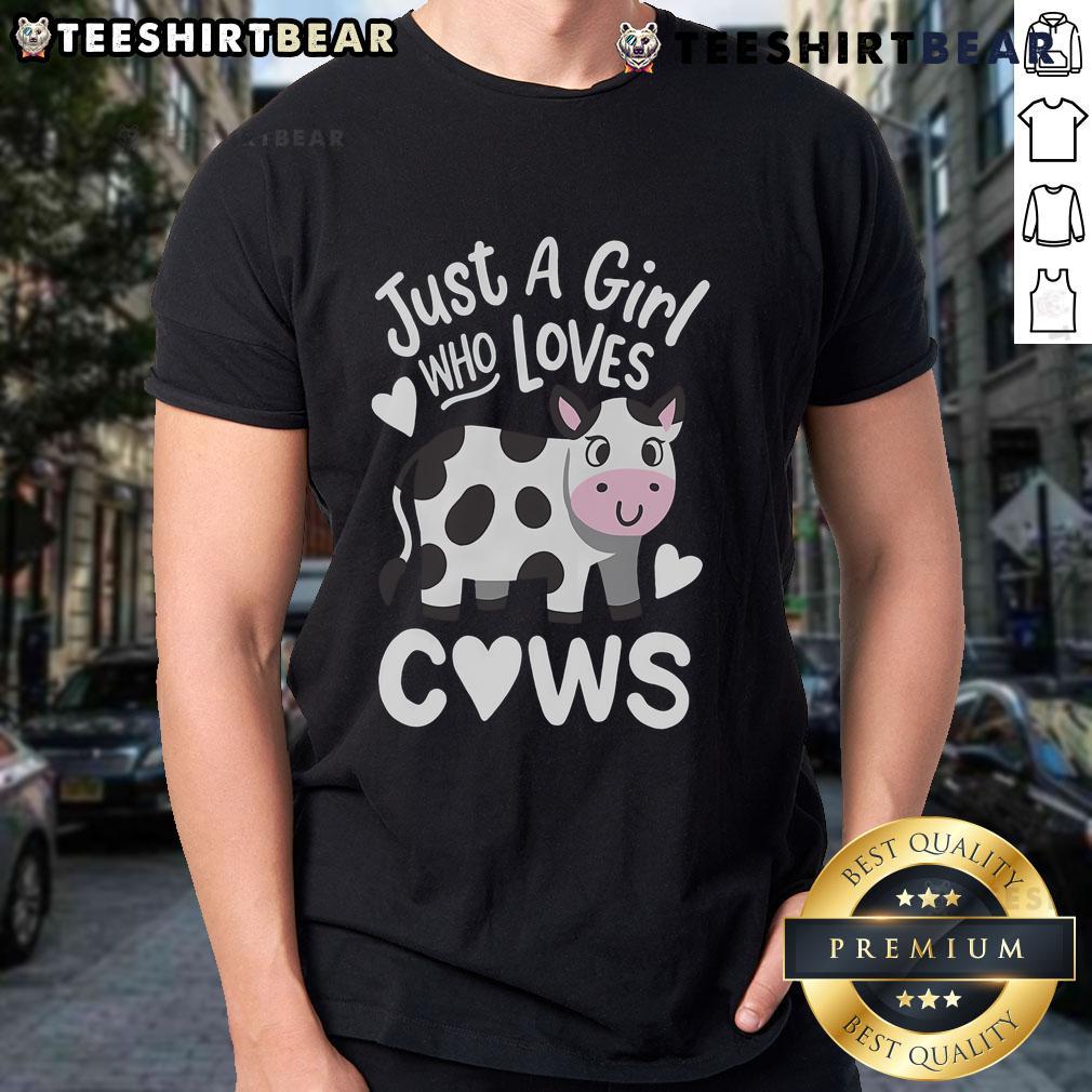 Good Just A Girl Who Loves Cows T Shirt Good Just A Girl Who Loves Cows T-Shirt featuring a playful cow graphic and stylish typography for animal lovers.