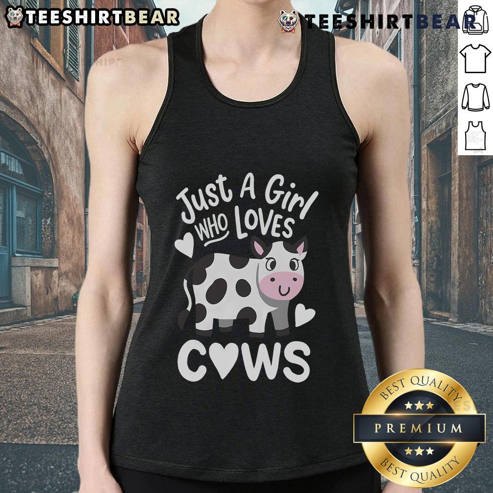 Good Just A Girl Who Loves Cows Tank Top Good Just A Girl Who Loves Cows tank top featuring a playful cow graphic, perfect for cow lovers and casual wear.