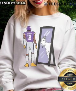 Good Justin Jefferson mirror GOAT sweatshirt featuring bold graphics and a stylish design for football fans.