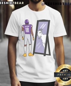 Good Justin Jefferson Mirror Goat T-Shirt featuring a bold graphic of the NFL star, perfect for football fans.