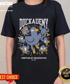 Good Kurzgesagt Duckademy Veritas et Quckitas Est 2013 ladies tee featuring vibrant colors and a stylish design.