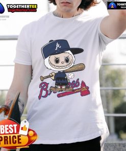 Good Labubu Charlie Brown Atlanta Braves T-Shirt featuring a playful design, perfect for fans and casual wear.