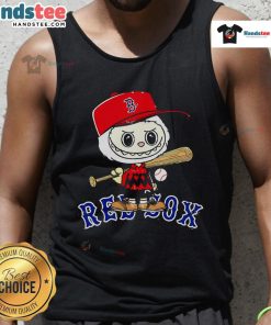 Good Labubu Charlie Brown Boston Red Sox tank top featuring vibrant graphics, perfect for baseball fans and summer wear.