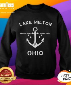 Good Lake Milton unsalted shark free Ohio sweatshirt featuring a cozy design perfect for lake lovers and outdoor enthusiasts.