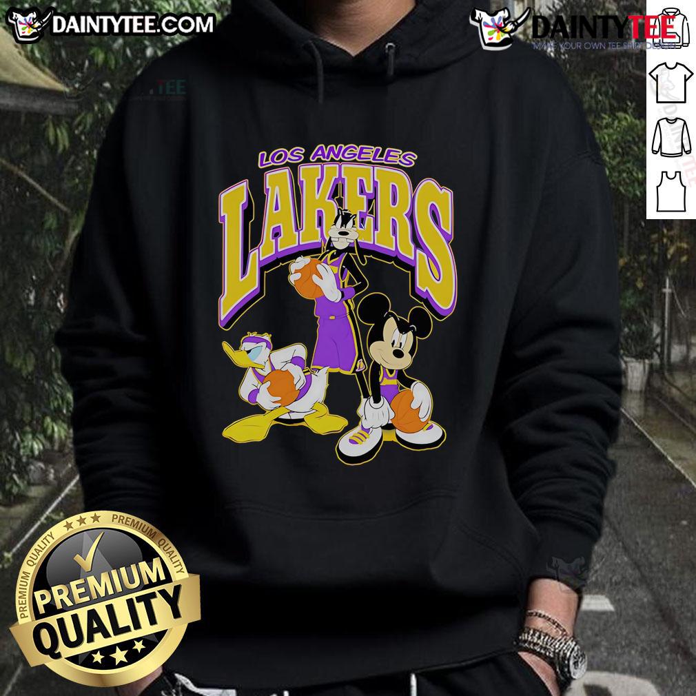 Good Lakers Disney Mickey Squad La Hoodie Good Lakers Disney Mickey Squad LA hoodie featuring vibrant graphics and a stylish design for fans of both teams.