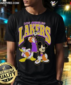 Good Lakers Disney Mickey Squad La T-Shirt featuring Mickey Mouse in Lakers gear, perfect for fans and Disney lovers.